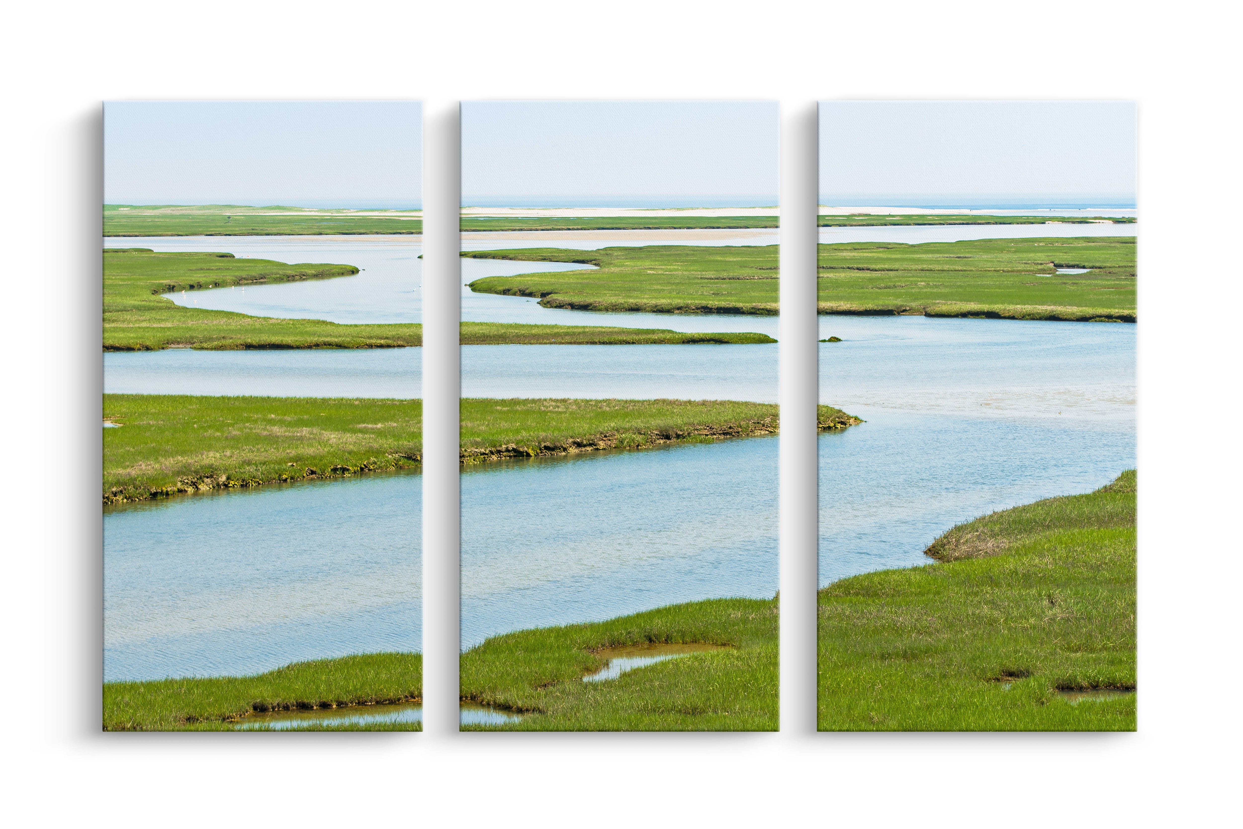 Fort Hill Waterways Cape Cod Canvas Wrap Triptych