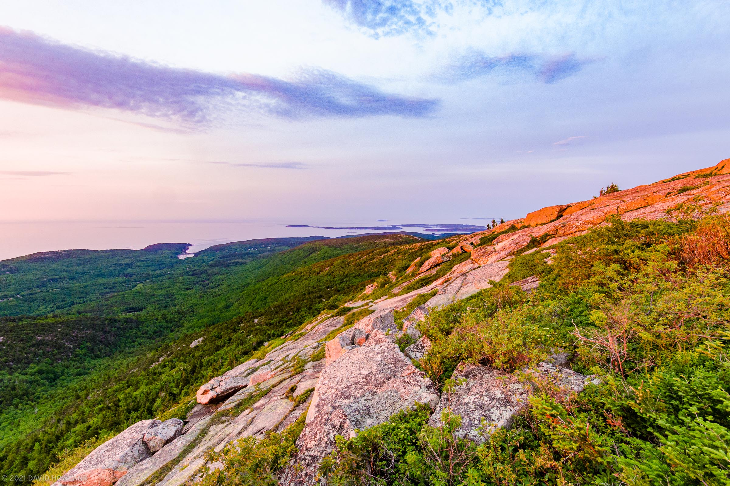 Sunrise over Cadillac Mountain Granite