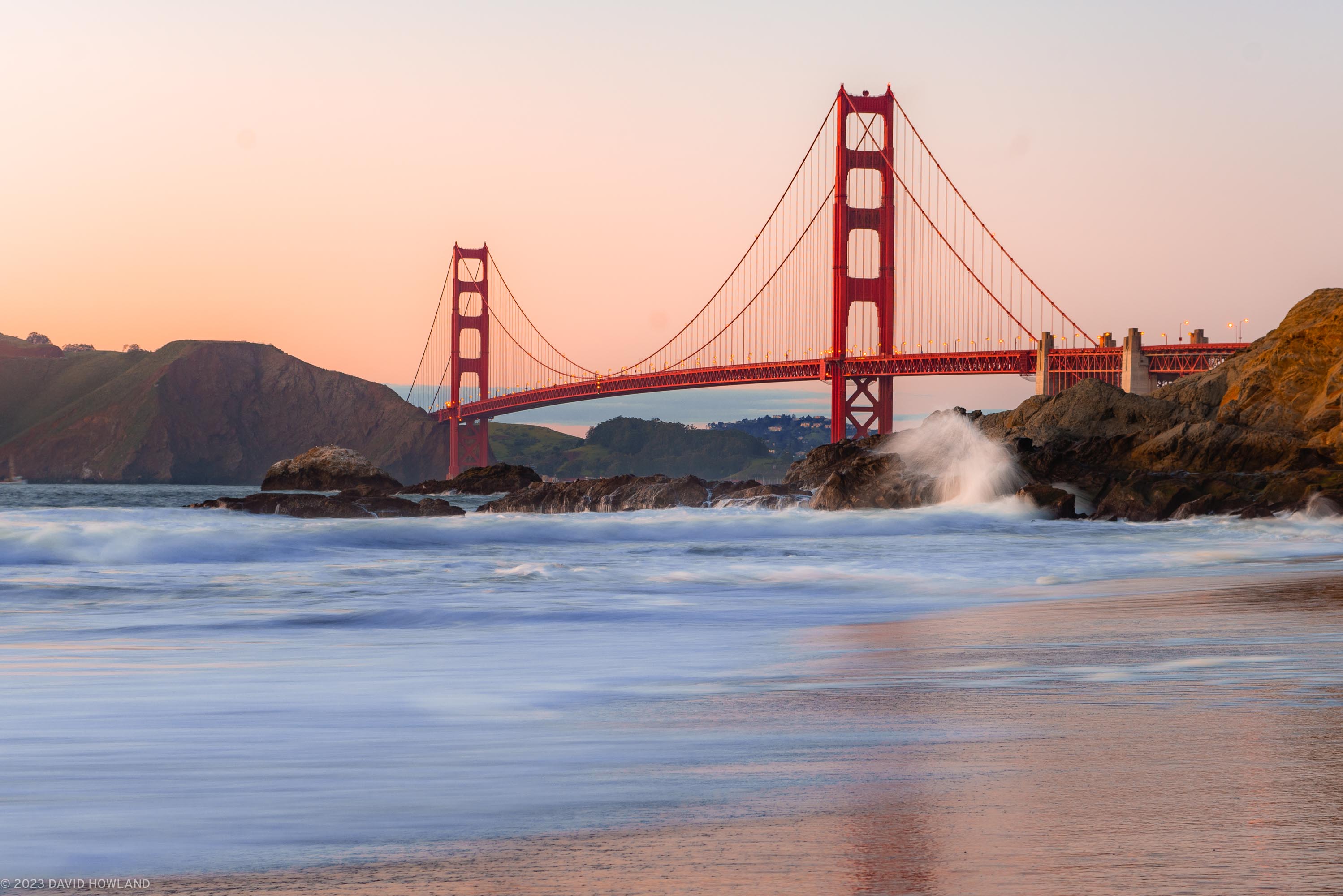 Golden Gate Bridge Sunset from Baker Beach