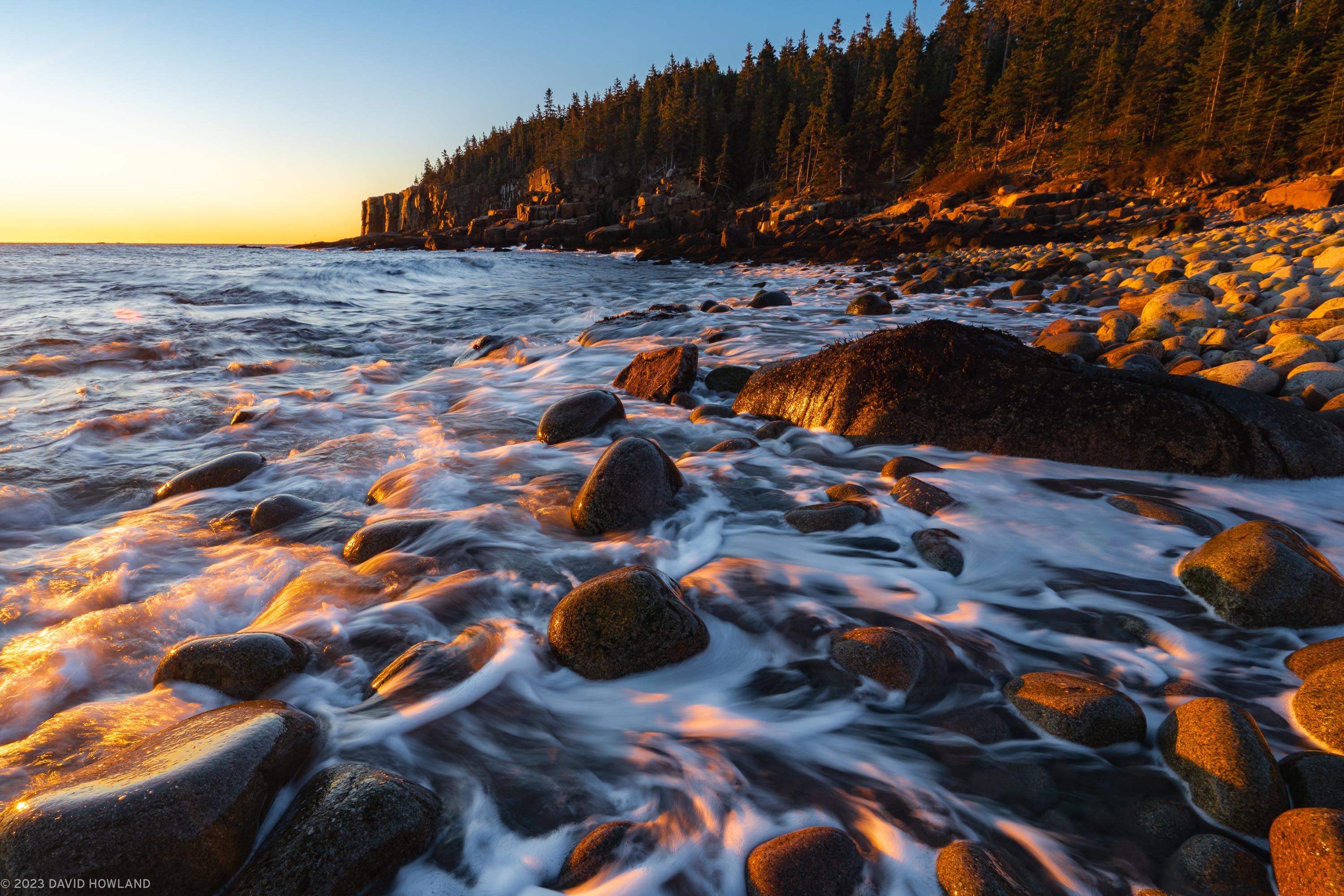 Otter Cliffs Dawn Waves