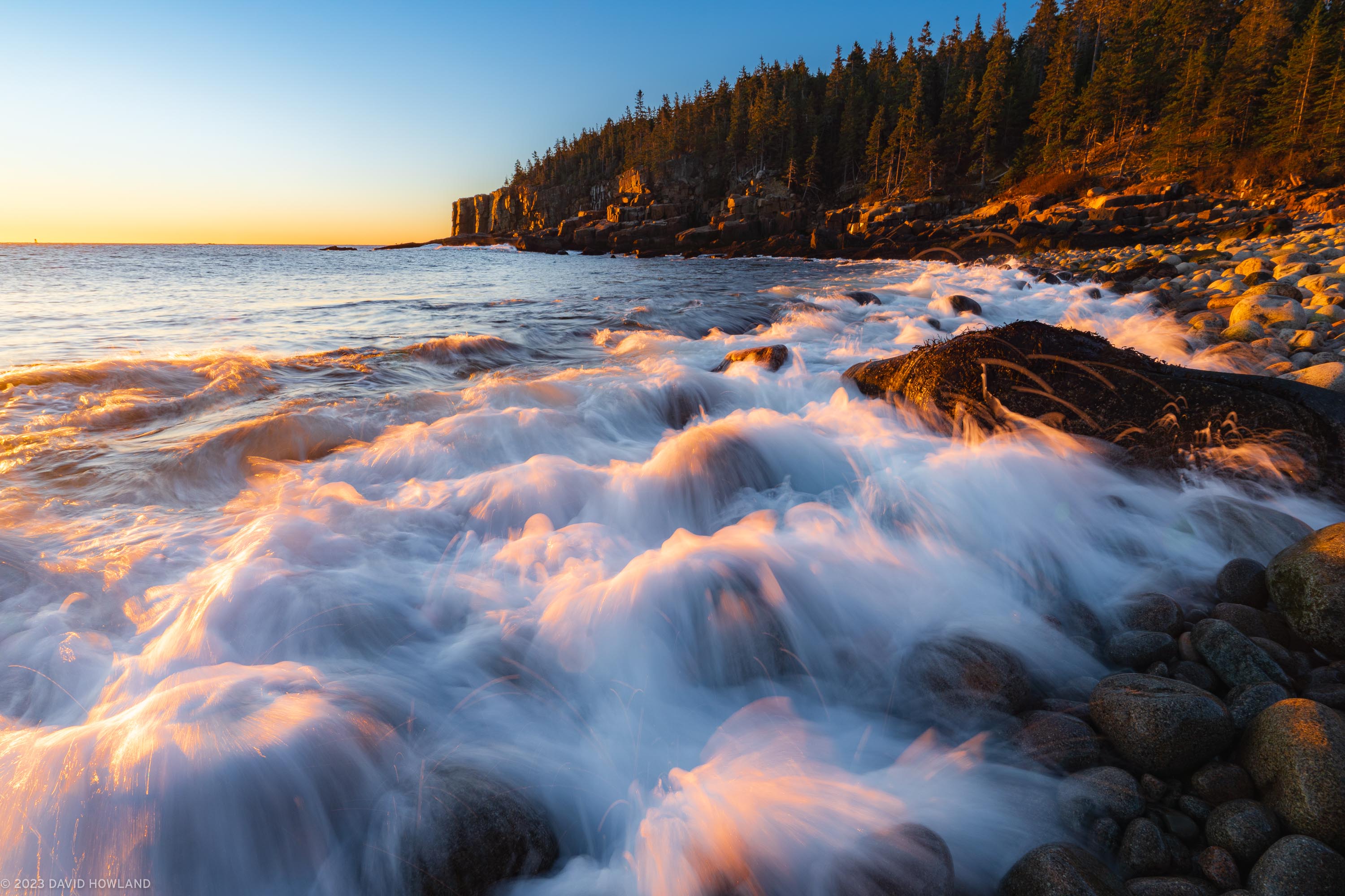 Otter Cliffs Sunrise Waves