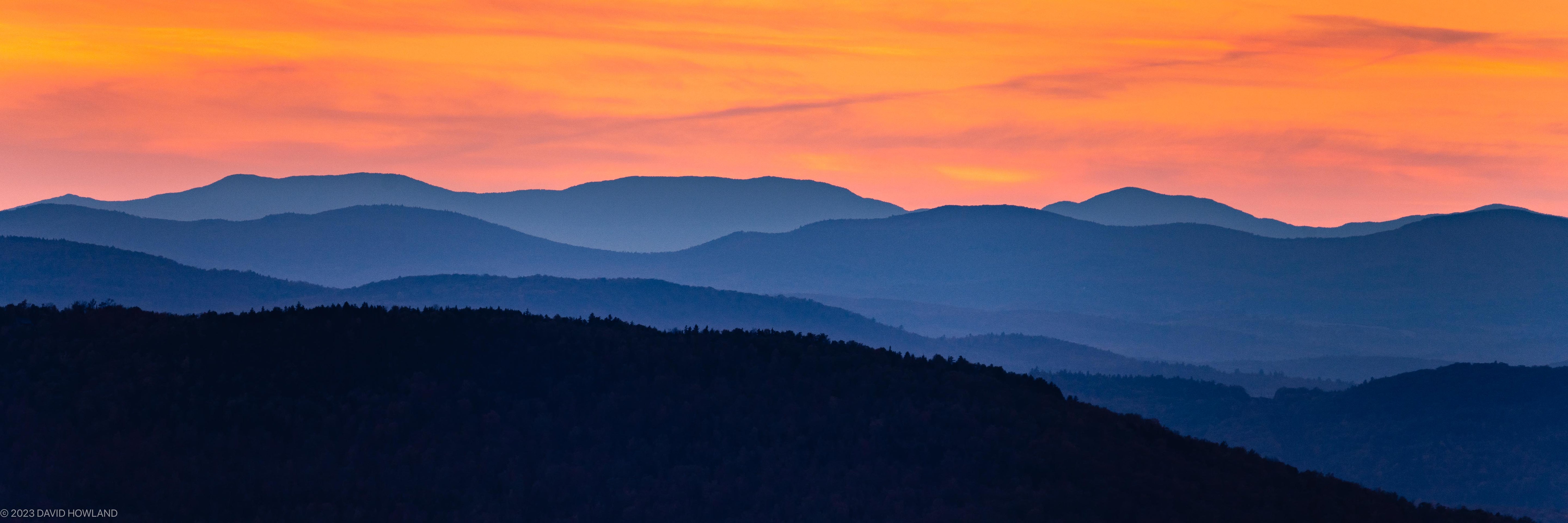 Green Mountain Ridges at Sunset