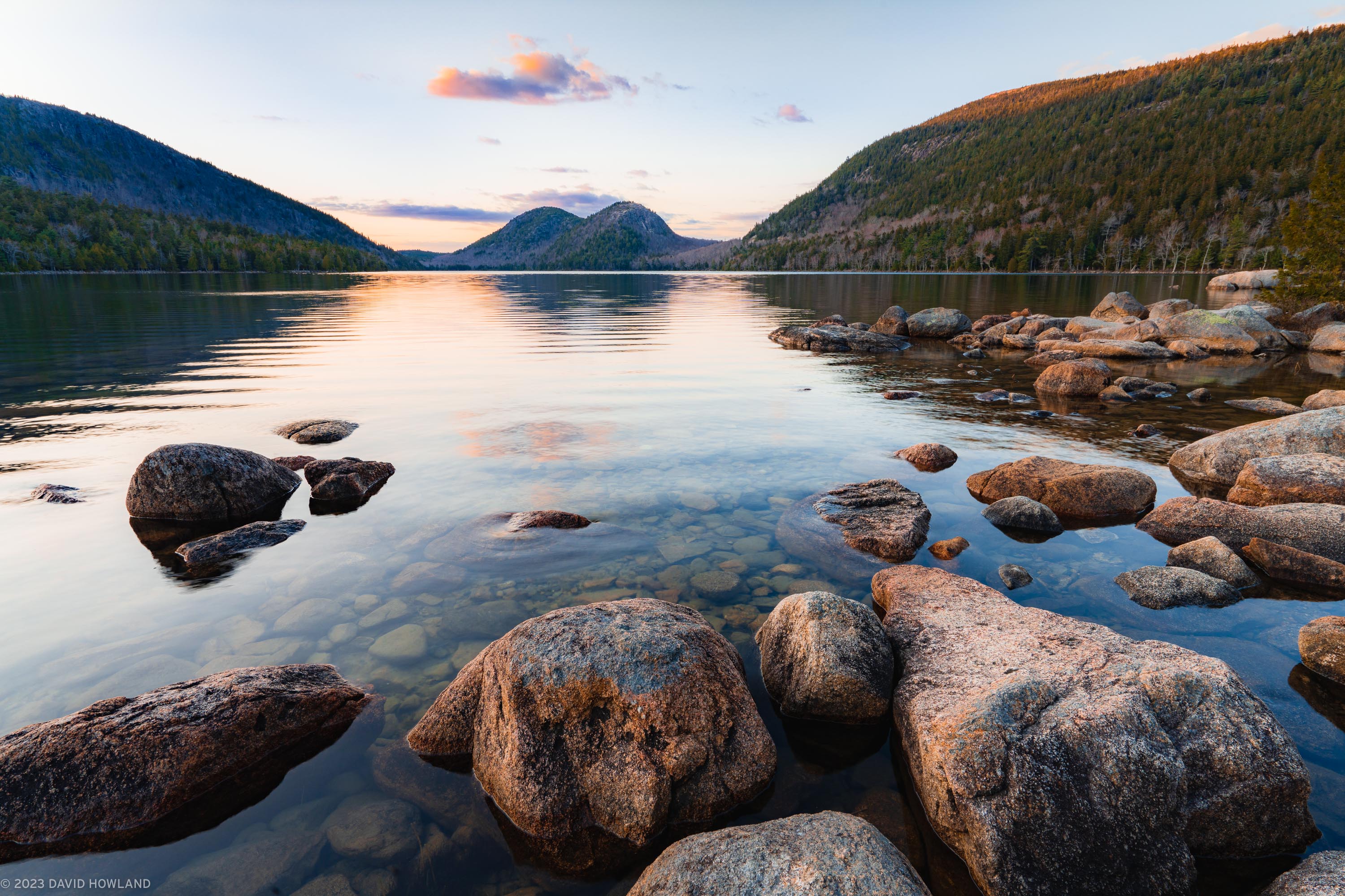 Spring Sunset at Jordan Pond